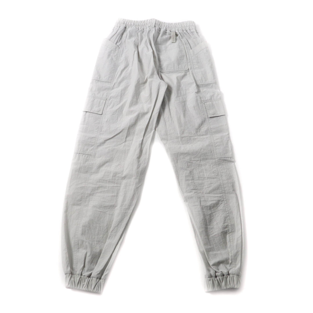 Excellent MONCLER cargo pants PANTALONE With logo patch Light gray cotton Women 38