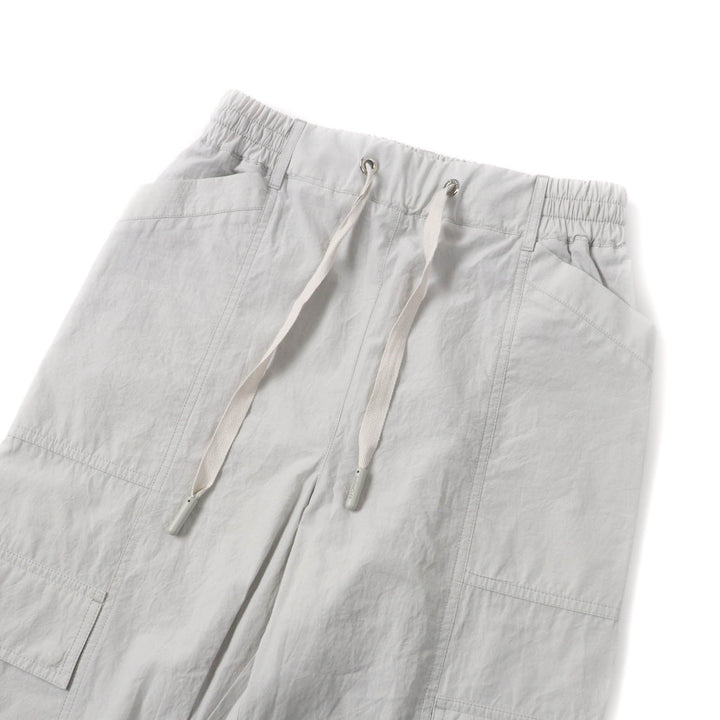 Excellent MONCLER cargo pants PANTALONE With logo patch Light gray cotton Women
