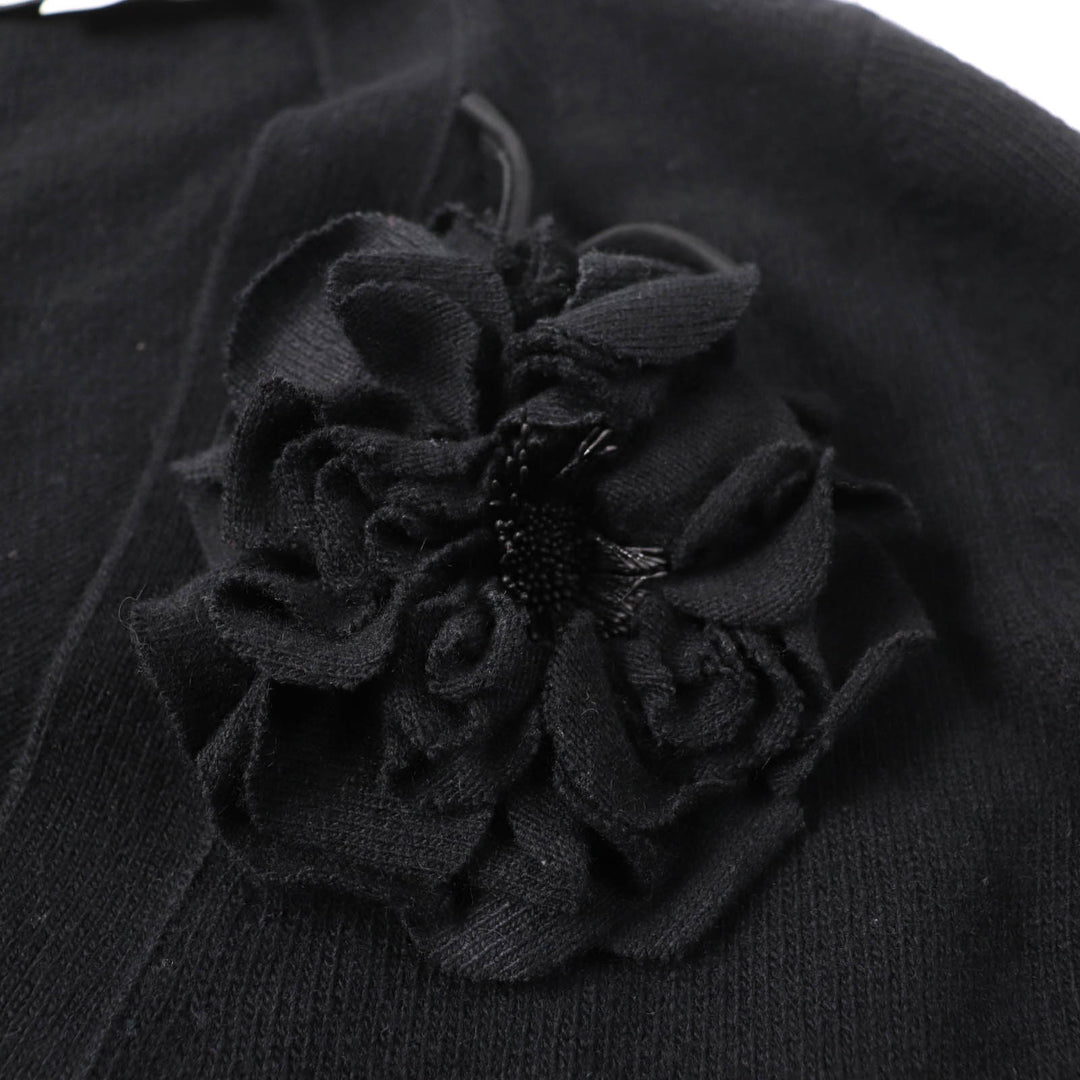 Great GUCCI cardigan Corsage and logo button V-neck long sleeves black Women L 526719