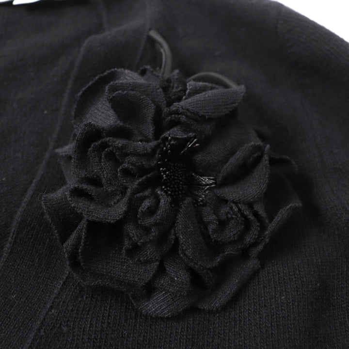 Great GUCCI cardigan Corsage and logo button V-neck long sleeves black Women L 526719