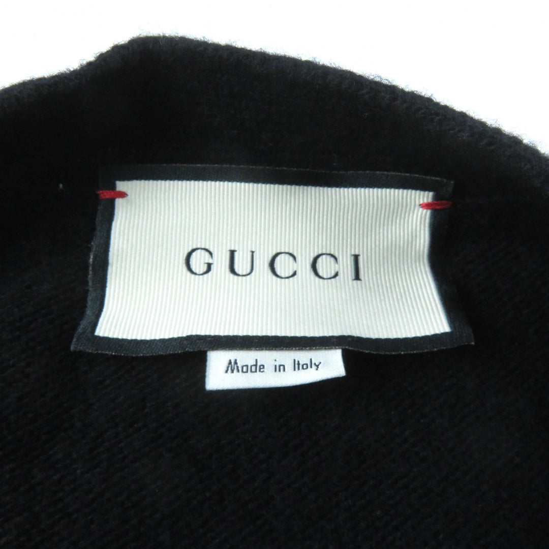 Great GUCCI cardigan Corsage and logo button V-neck long sleeves black Women L