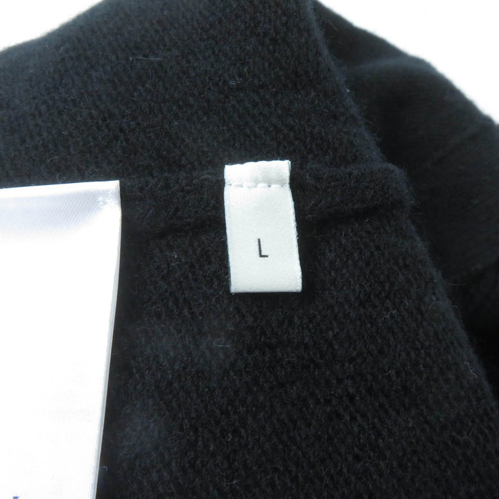 Great GUCCI cardigan Corsage and logo button V-neck long sleeves black Women L 526719