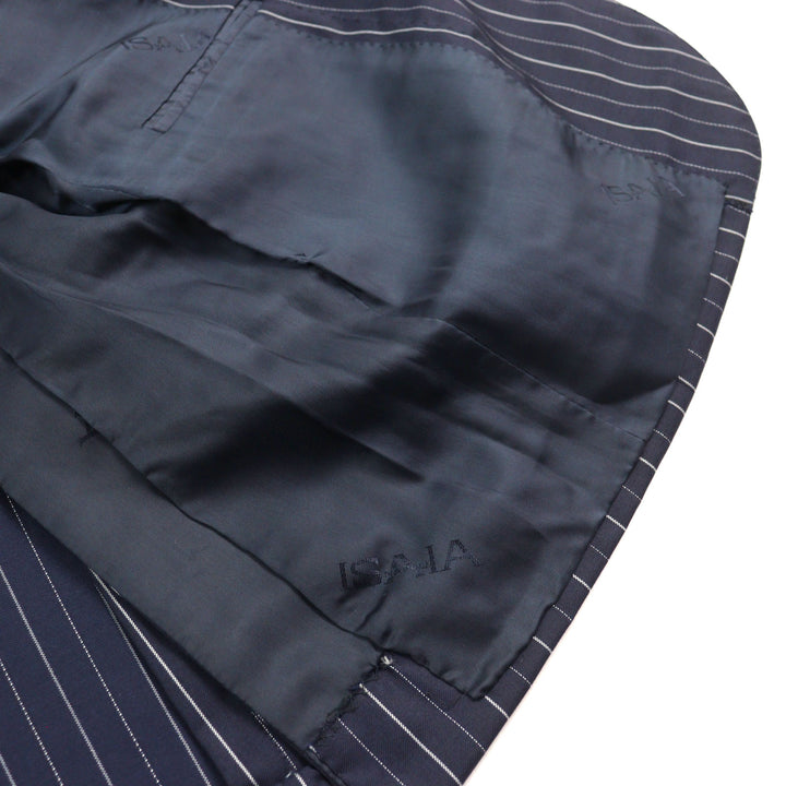 Great ISAIA suit Super 120s fabric used Stripe Pattern Single Navy wool mens 42