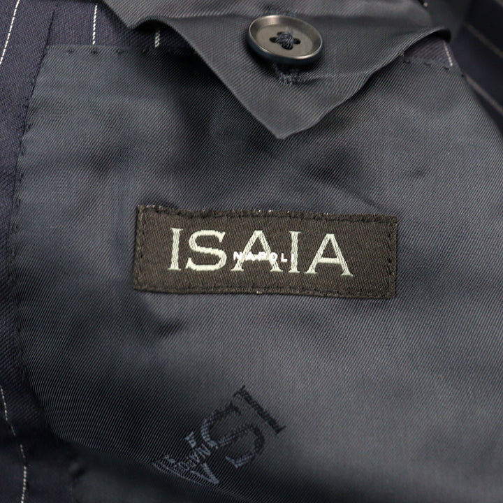 Great ISAIA suit Super 120s fabric used Stripe Pattern Single Navy wool mens 42