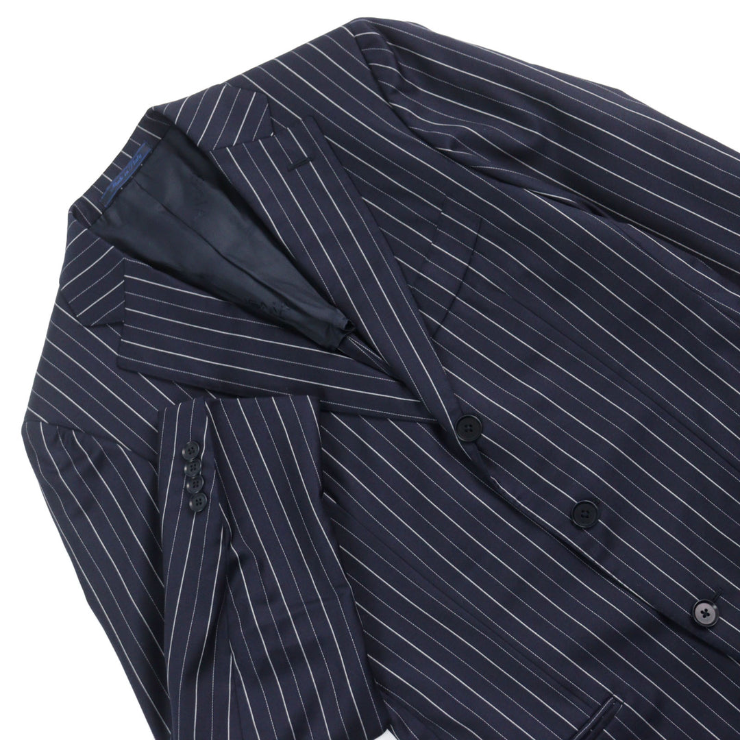 Great ISAIA suit Super 120s fabric used Stripe Pattern Single Navy wool mens 42