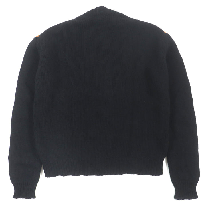 Excellent MARNI×CARHARTT sweater Logo jacquard knit Black brown wool mens 40 GCMD0375Q0