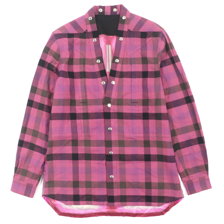 Excellent Rick Owens Long sleeve shirt FOGPOCKET LARRY SHIRT pink cotton mens 40 RP01C5242