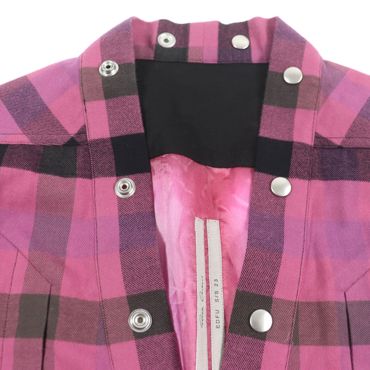 Excellent Rick Owens Long sleeve shirt FOGPOCKET LARRY SHIRT pink cotton mens 40 RP01C5242