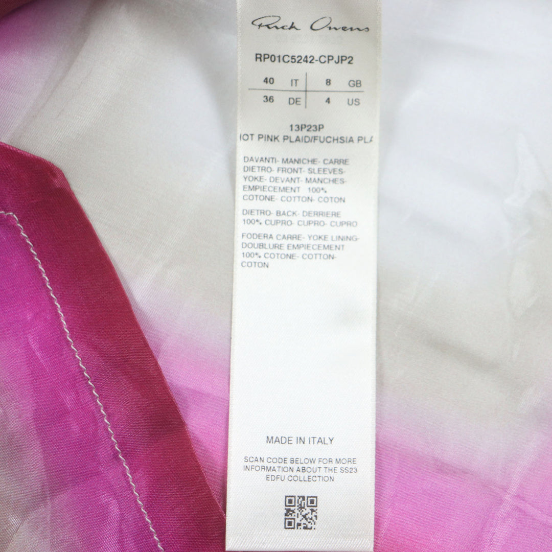 Excellent Rick Owens Long sleeve shirt FOGPOCKET LARRY SHIRT pink cotton mens 40 RP01C5242