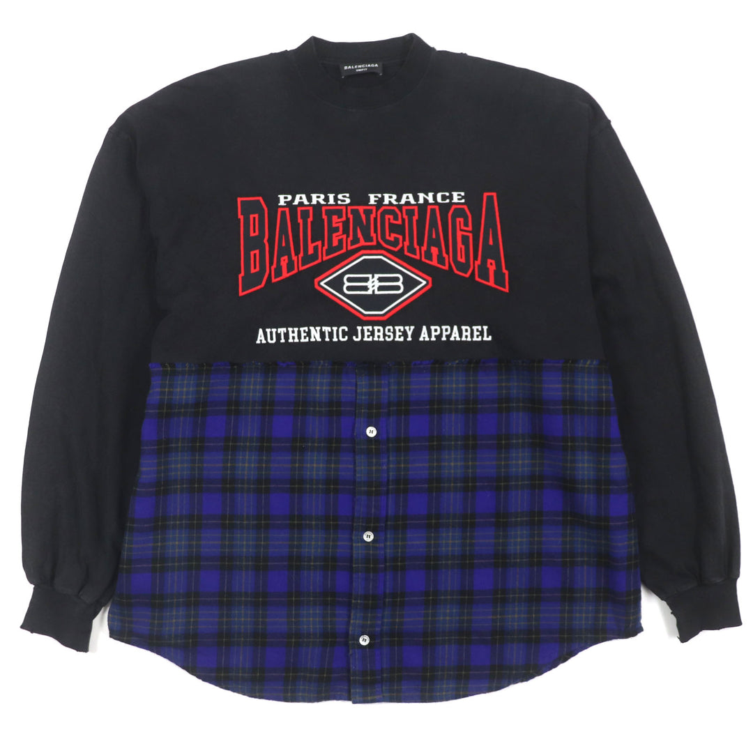 Great BALENCIAGA Long-sleeved T-shirt B AUTHENTIC PATCHED L 698227