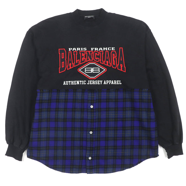 Great BALENCIAGA Long-sleeved T-shirt B AUTHENTIC PATCHED L 698227
