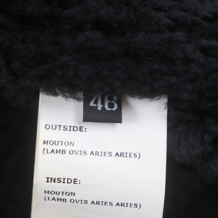 Great EMMETI Leather jacket H UOMO Akka Double Zip Single black Mouton mens 46