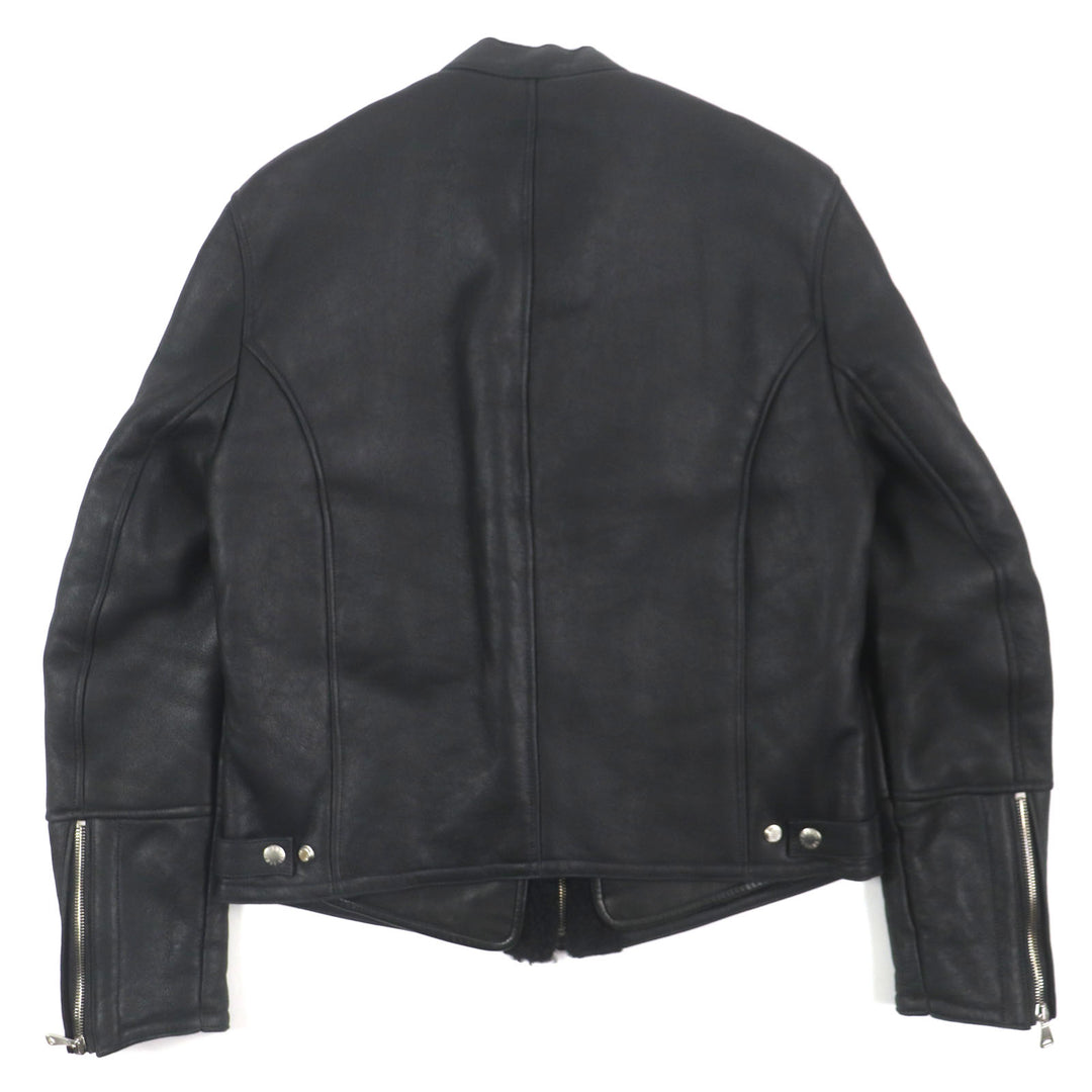 Great EMMETI Leather jacket H UOMO Akka Double Zip Single black Mouton mens 46