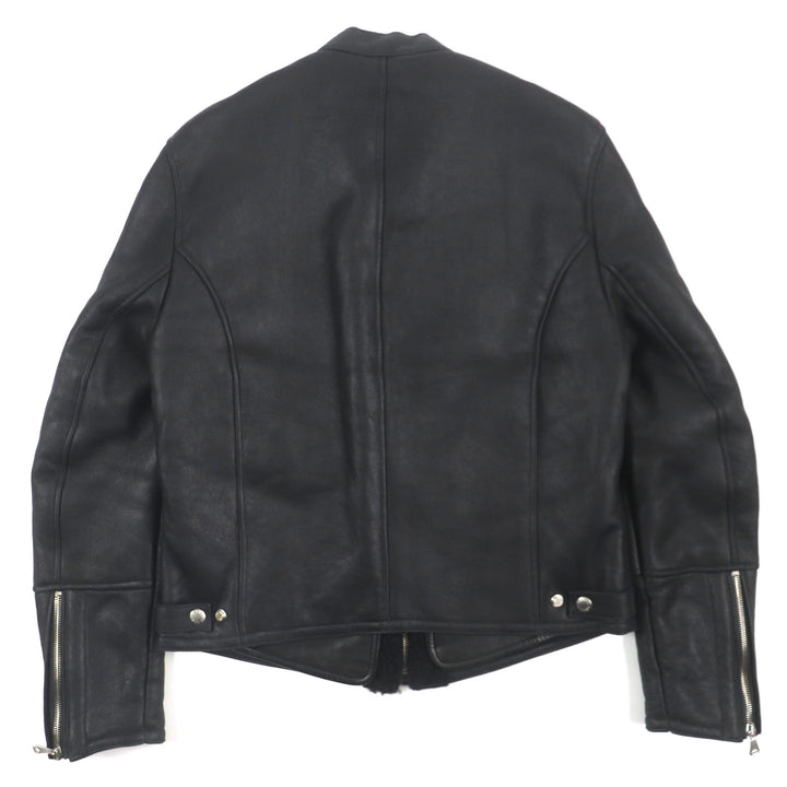 Great EMMETI Leather jacket H UOMO Akka Double Zip Single black Mouton mens 46