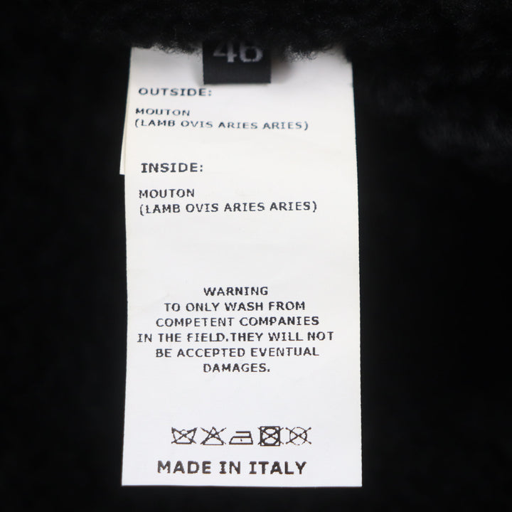 Great EMMETI Leather jacket H UOMO Akka Double Zip Single black Mouton mens 46