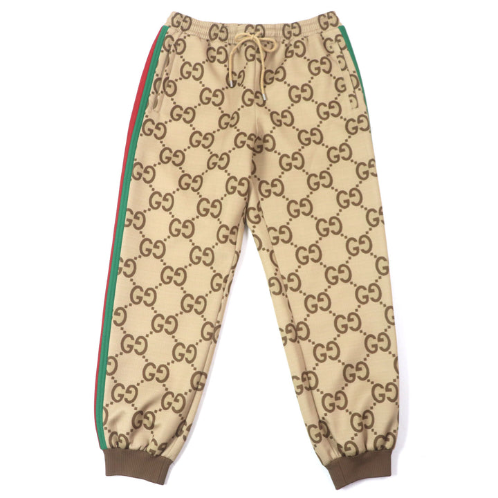 Great GUCCI Pants Jumbo GG Jogging Pant Jumbo GG Web Stripe Brown mens L 715192