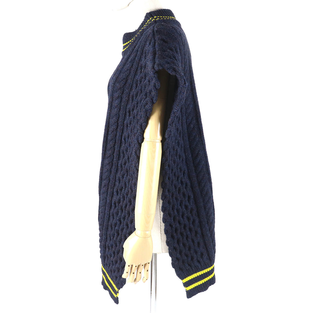 Excellent Maison Margiela 1 Best Pullover Knit Vest Navy yellow wool Women S51TH0038