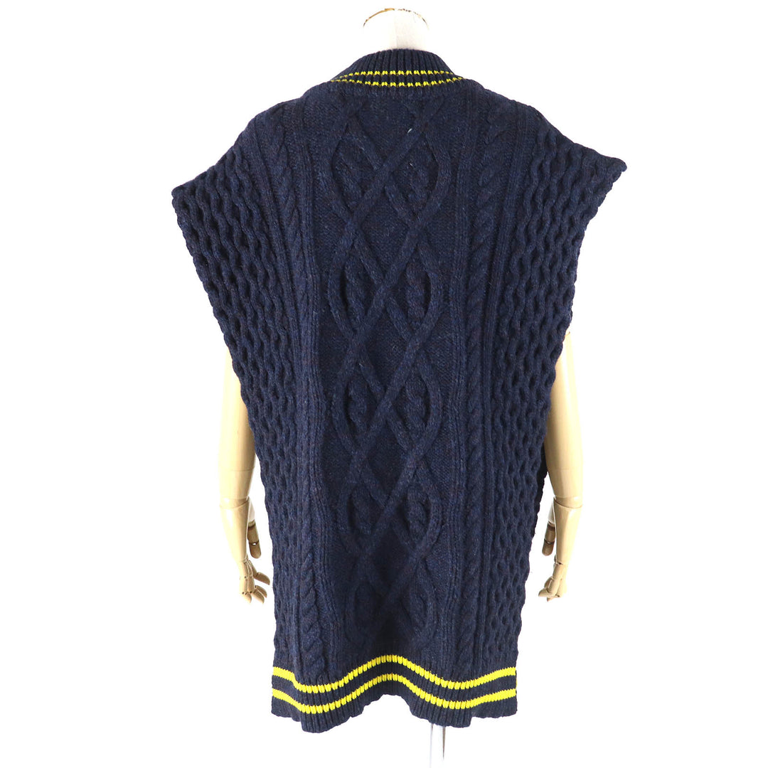 Excellent Maison Margiela 1 Best Pullover Knit Vest Navy yellow wool Women S51TH0038