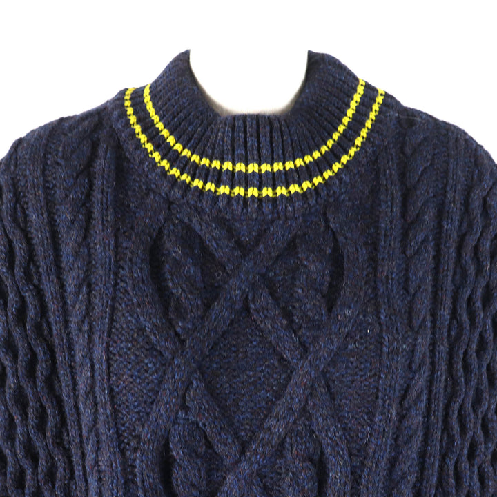 Excellent Maison Margiela 1 Best Pullover Knit Vest Navy yellow wool Women S51TH0038