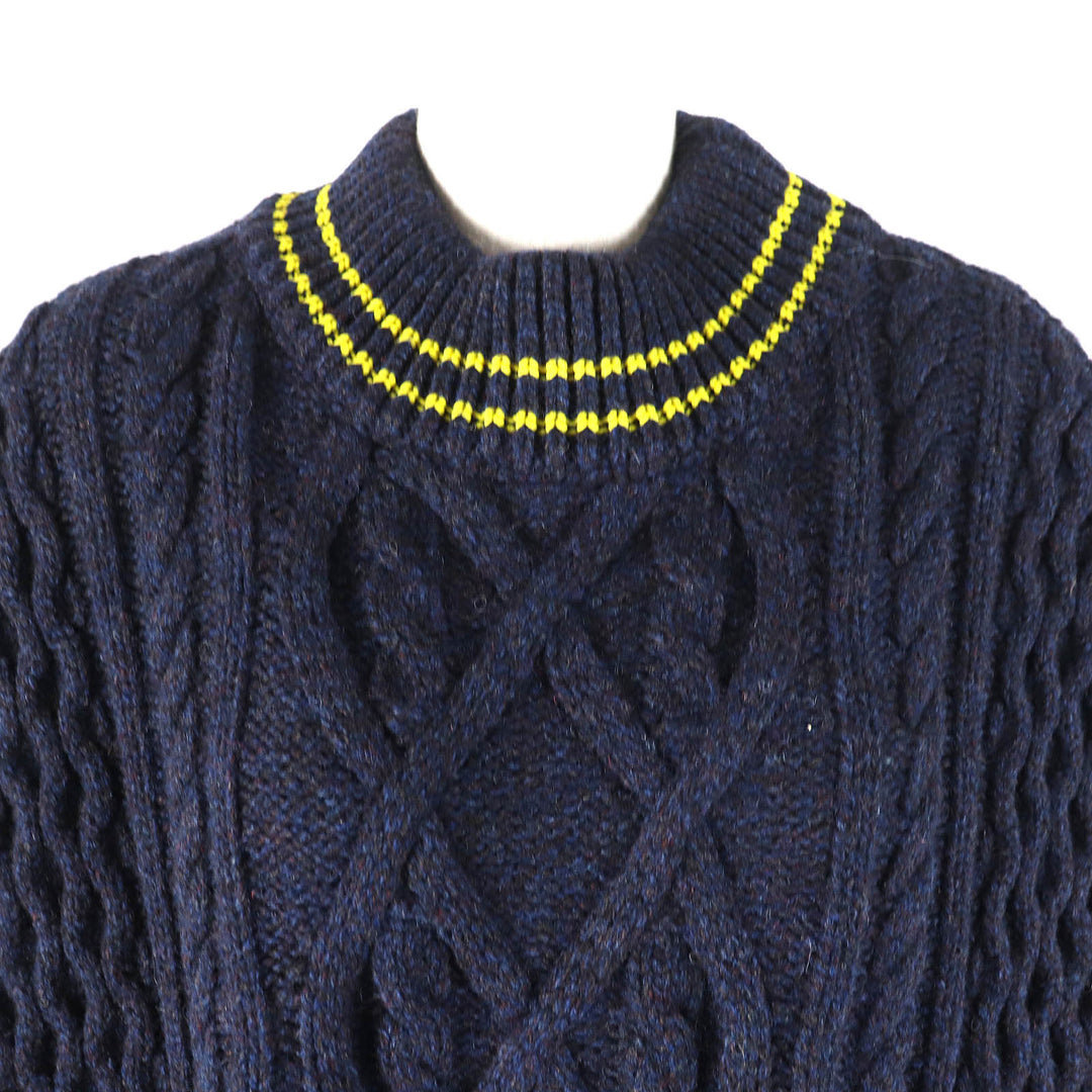Excellent Maison Margiela 1 Best Pullover Knit Vest Navy yellow wool S51TH0038