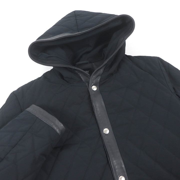 Excellent EMMETI Jacket Lamb leather piping, hooded, padded, quilted Sheep