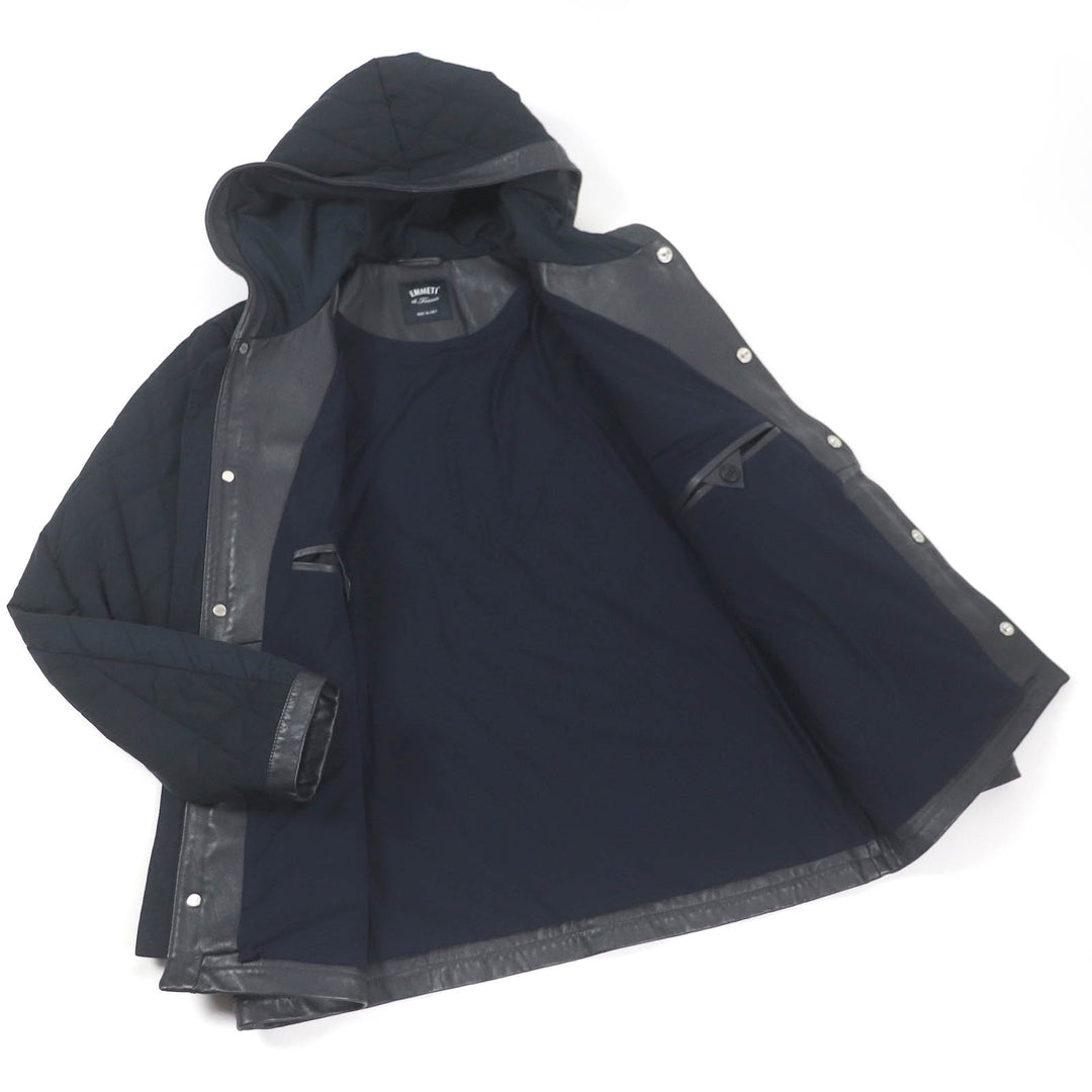 Excellent EMMETI Jacket Lamb leather piping, hooded, padded, quilted Sheep