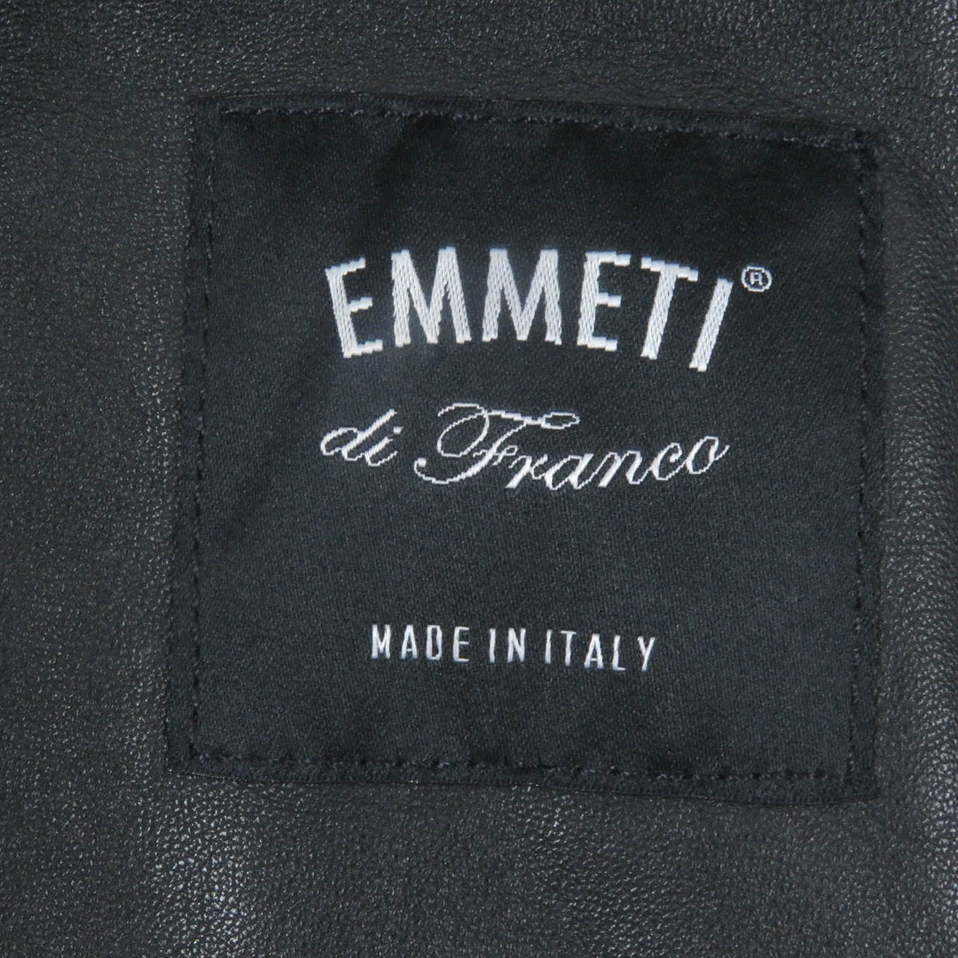 Excellent EMMETI Jacket Lamb leather piping, hooded, padded, quilted Sheep leather 48