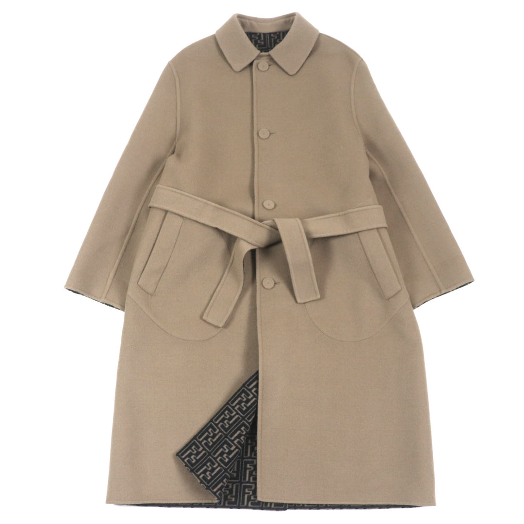 Excellent FENDI trench coat Zucca Pattern Oversized Reversible mens 52 FF0667 AL57
