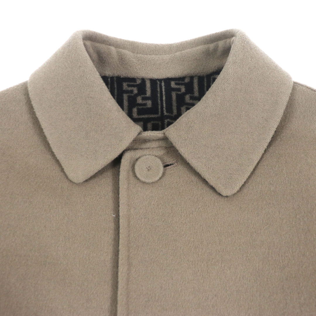 Excellent FENDI trench coat Zucca Pattern Oversized Reversible mens 52 FF0667 AL57