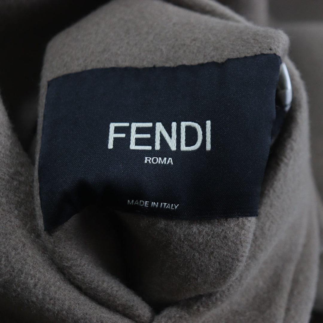 Excellent FENDI trench coat Zucca Pattern Oversized Reversible mens 52 FF0667 AL57