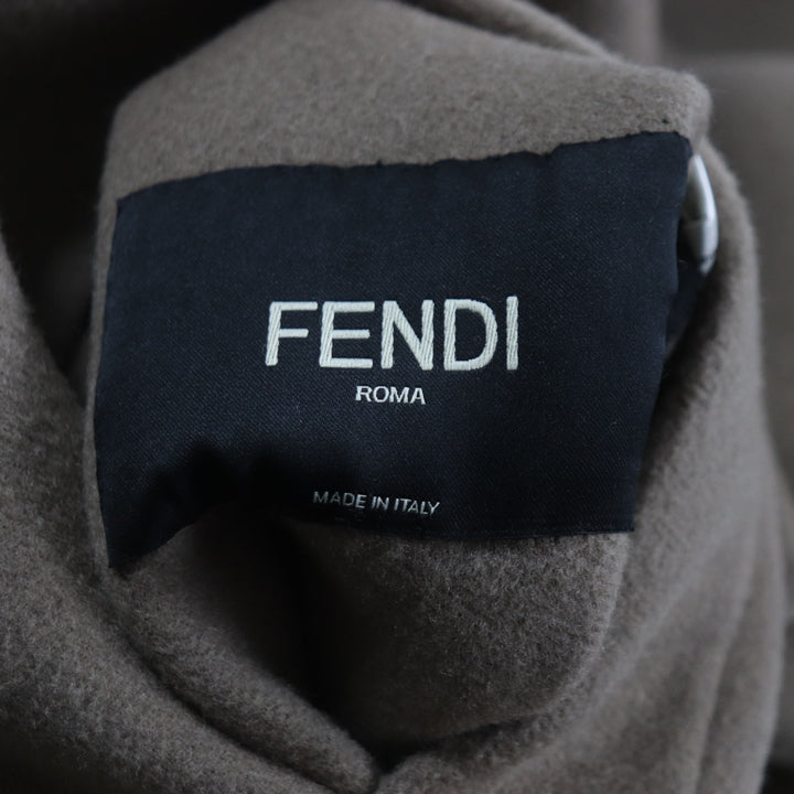 Excellent FENDI trench coat Zucca Pattern Oversized Reversible mens 52 FF0667 AL57