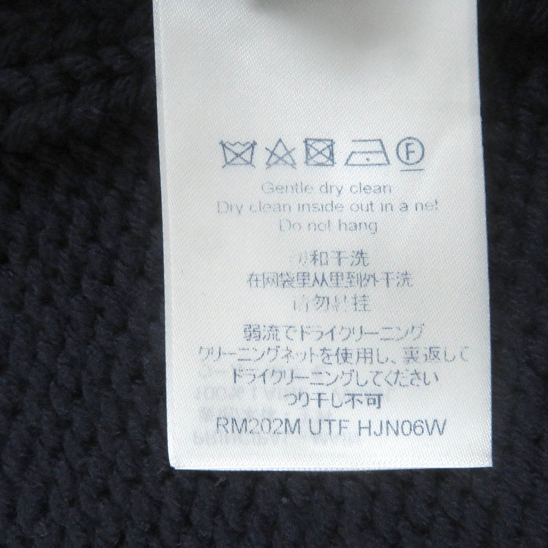 LOUIS VUITTON Jacket Virgil Abloh LV logo intarsia button knit Navy wool mens XL