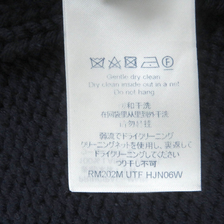 LOUIS VUITTON Jacket Virgil Abloh LV logo intarsia button knit Navy wool mens XL
