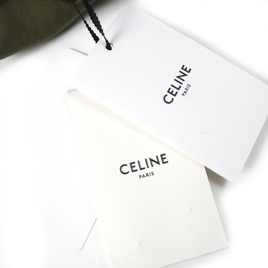 Pristine CELINE Short sleeve shirt khaki cotton Women 38 2C580106K