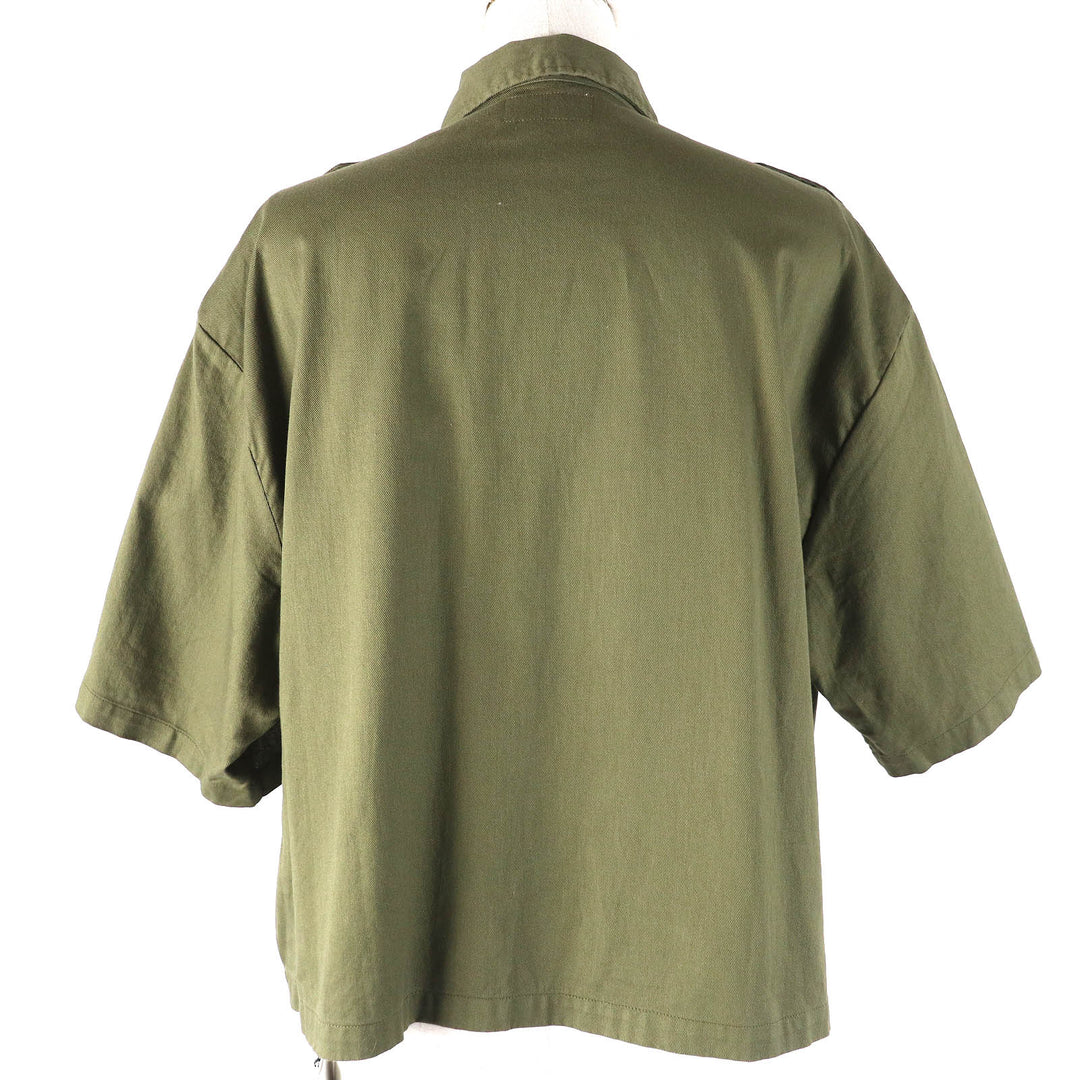 Pristine CELINE Short sleeve shirt khaki cotton Women 38 2C580106K