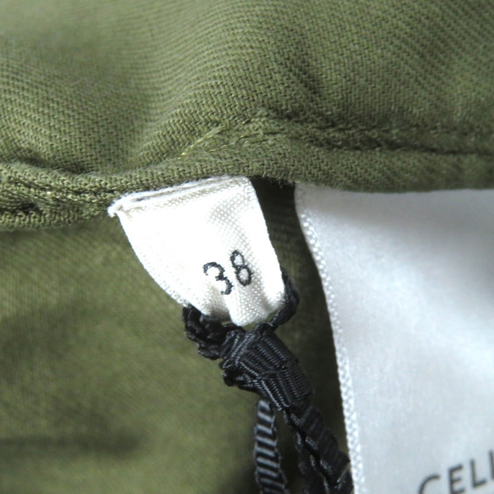 Pristine CELINE Short sleeve shirt khaki cotton Women 38 2C580106K