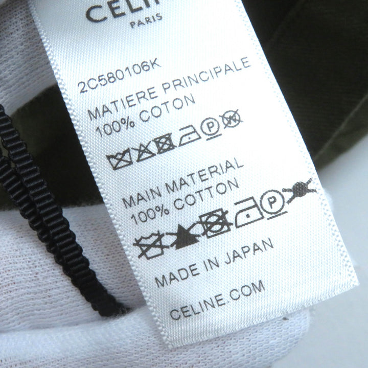 Pristine CELINE Short sleeve shirt khaki cotton Women 38 2C580106K