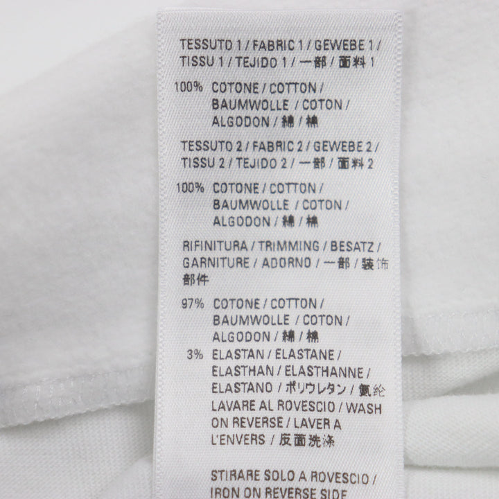 Excellent BALENCIAGA hoodie Graphic logo layered design oversized pullover white cotton XS