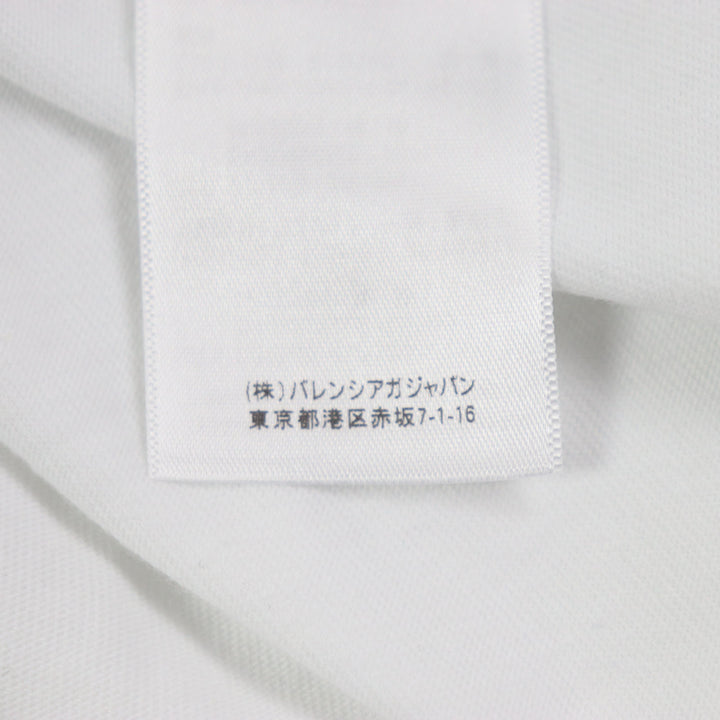 Excellent BALENCIAGA hoodie Graphic logo layered design oversized pullover white cotton XS