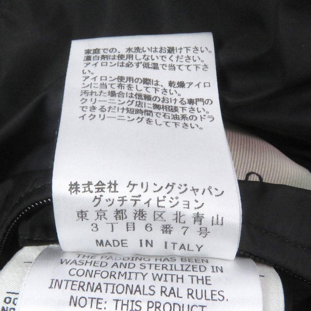 Great GUCCI down coat GG jacquard side line logo pattern black Nylon mens 50