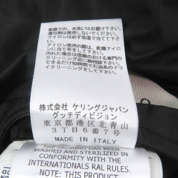Great GUCCI down coat GG jacquard side line logo pattern black Nylon mens 50