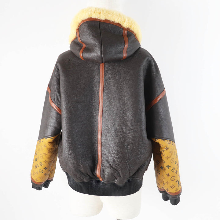 LOUIS VUITTON Mouton jacket Monogram Dark brown Sheep leather Women FJLJ12XKN
