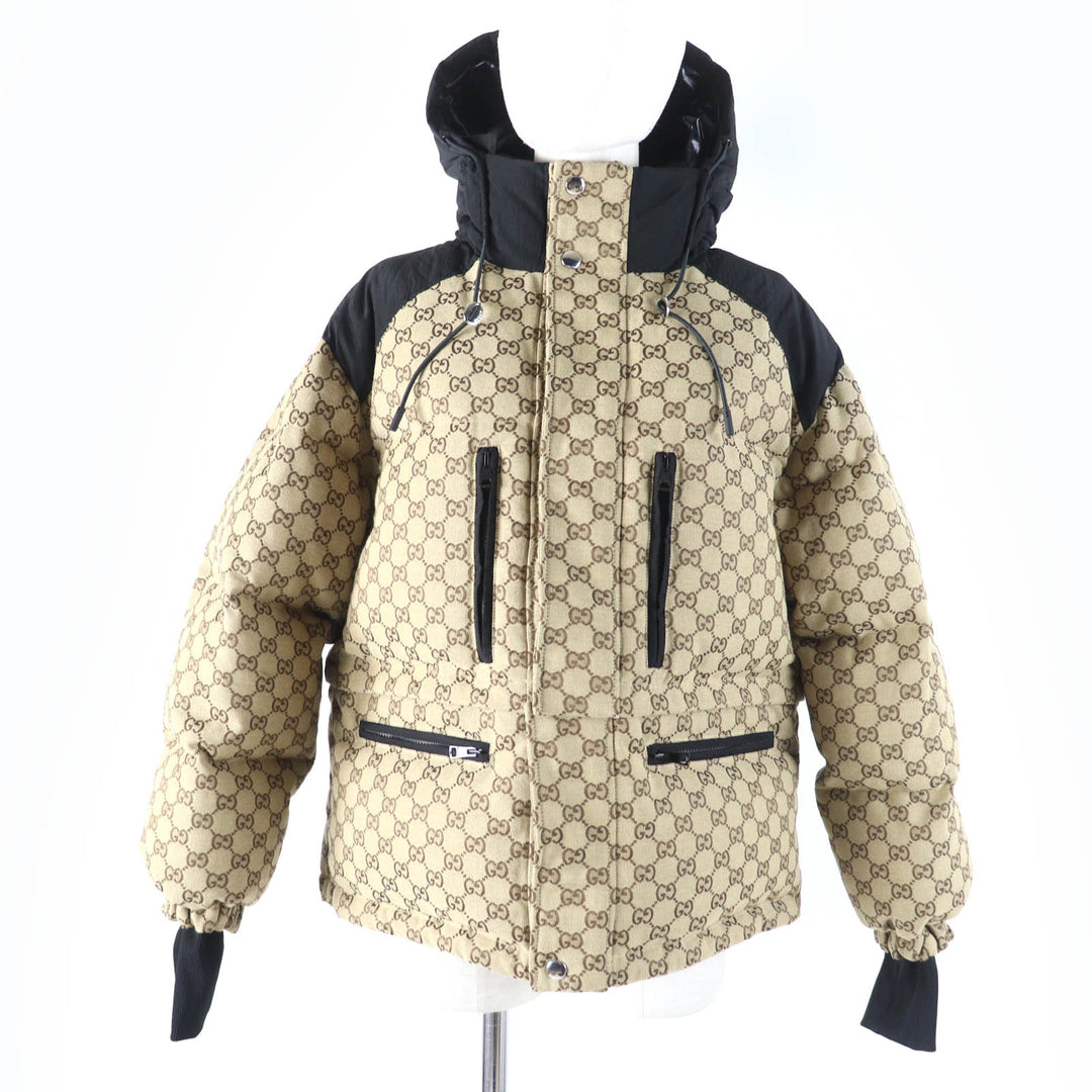 Pristine GUCCI Down jacket GG canvas Current product 2WAY beige Women 36 761698