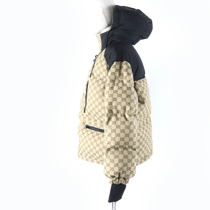 Pristine GUCCI Down jacket GG canvas Current product 2WAY beige Women 36 761698