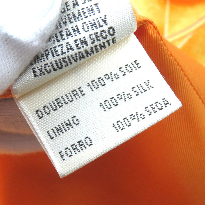 HERMES Long sleeve shirt Les Capucines Orange series silk Women 38