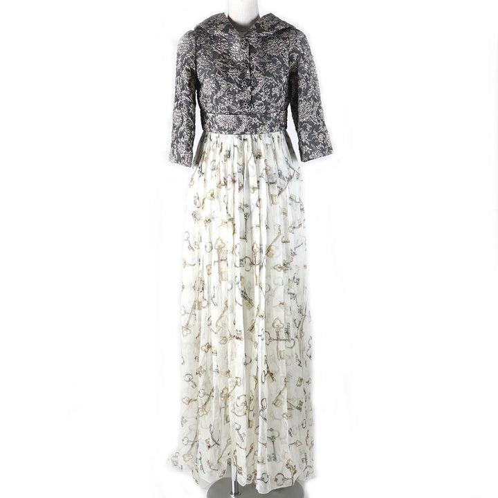 Pristine DOLCE&GABBANA one piece maxi length dress Gray series Light beige