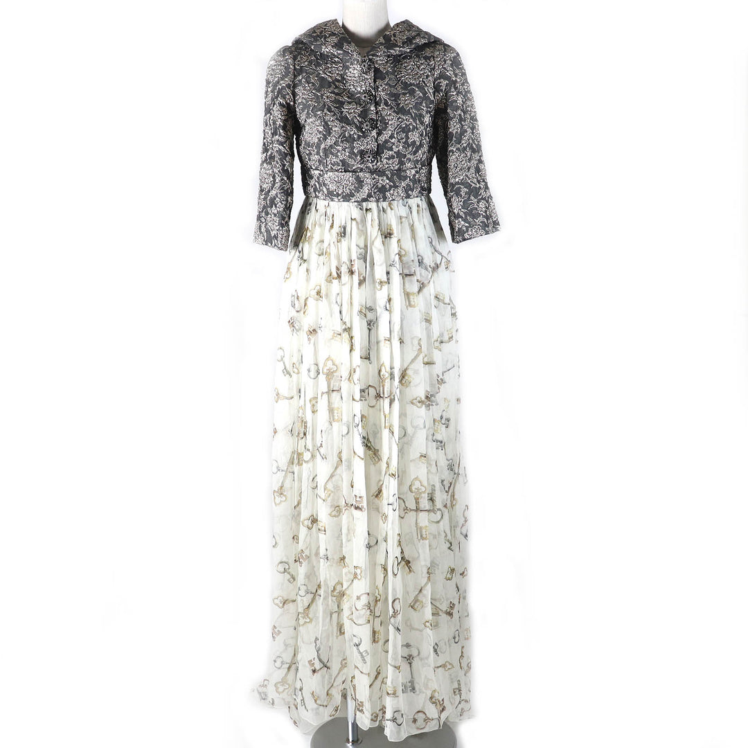 Pristine DOLCE&GABBANA one piece maxi length dress Gray series Light beige