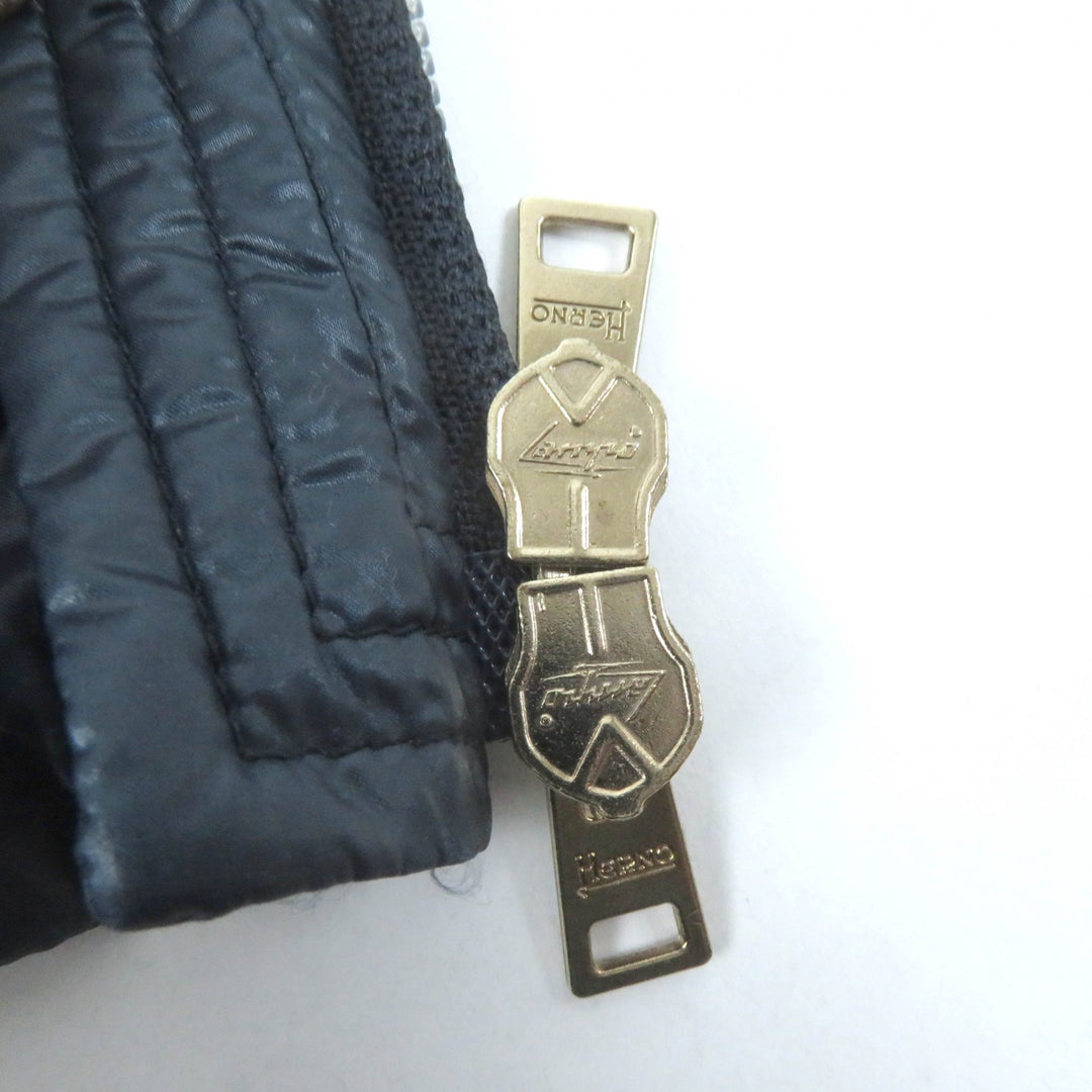 Great Herno Down vest Logo Metal ZIP UP Lightweight Dark navy Nylon Women 40 PI0483D
