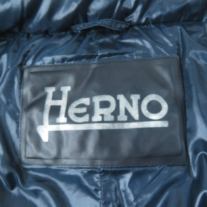 Great Herno Down vest Logo Metal ZIP UP Lightweight Dark navy Nylon Women 40 PI0483D