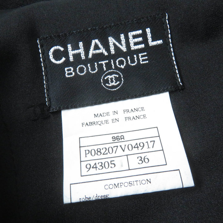 Excellent CHANEL one piece COCO Mark Button Logo Metal black Women 36 96A